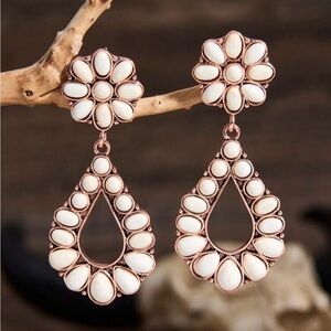 Western ivory teardrop earrings • new!